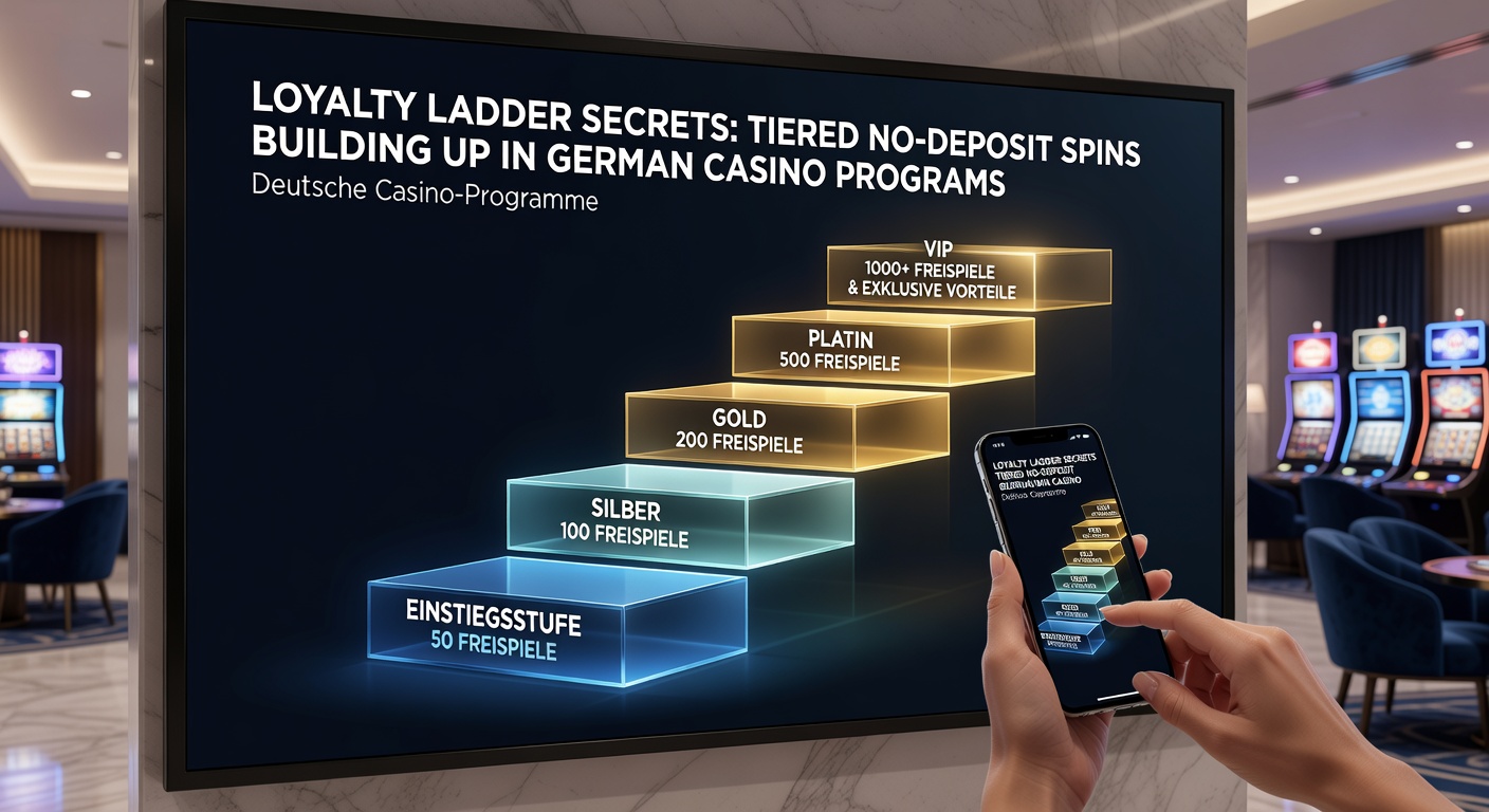 Detaillierte Infografik zu Stufen eines Loyalty-Programms mit No-Deposit-Freispielen und Punkteverteilung in deutschen Casinos